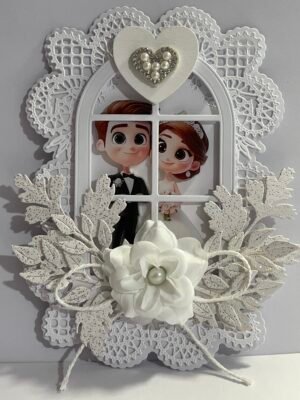 2 x Luxury Handmade Wedding Card Topper Kit - BRIDE & GROOM