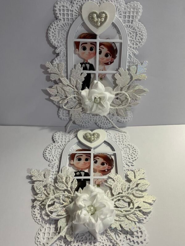 2 x Luxury Handmade Wedding Card Topper Kit - BRIDE & GROOM - Image 3