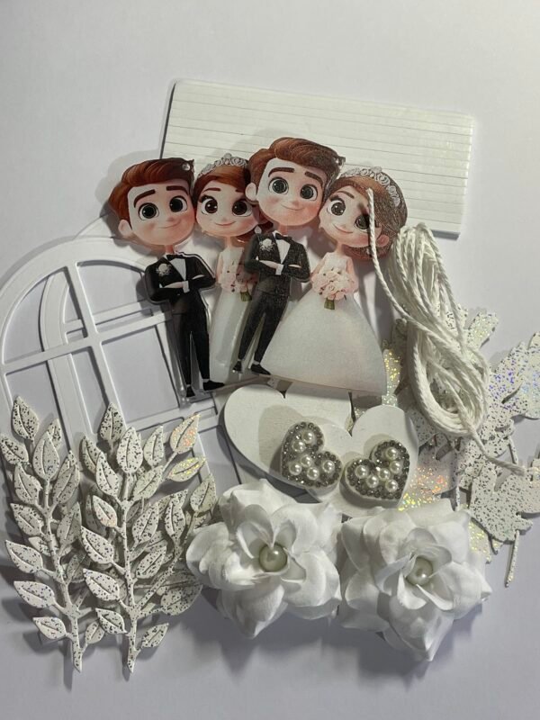 2 x Luxury Handmade Wedding Card Topper Kit - BRIDE & GROOM - Image 4