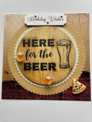 BEER Themed Handmade Birthday Greeting Card & Envelope FREE PERSONALISATION