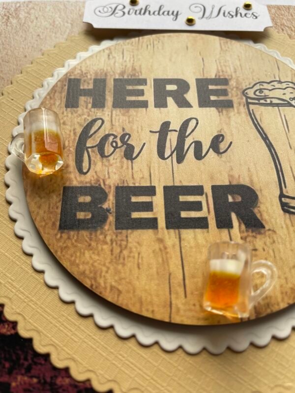 BEER Themed Handmade Birthday Greeting Card & Envelope FREE PERSONALISATION - Image 2