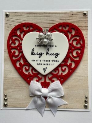 'Sending You A Hug' handmade card topper