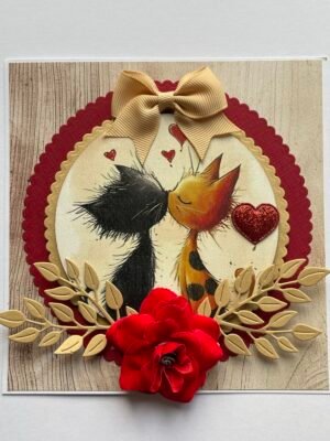 6x6" Cats/Couple in Love card topper
