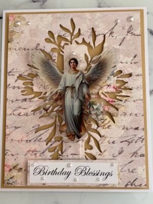 Luxury BIRTHDAY BLESSINGS Cross Angel Card Topper