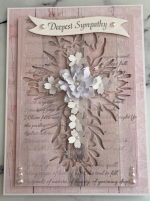 DEEPEST SYMPATHY 3D Handmade Cross Card Topper