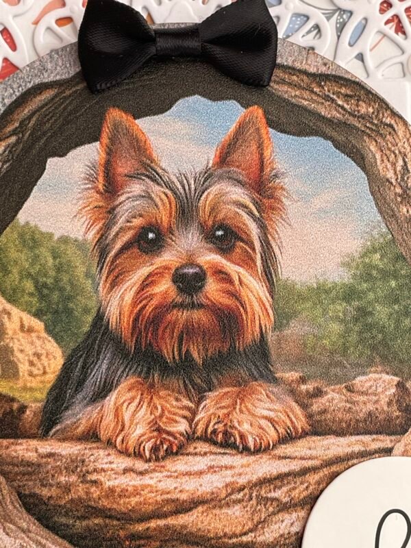 6x6" Luxury 3D Handmade Card Topper Yorkshire Terrier Dog - Image 2