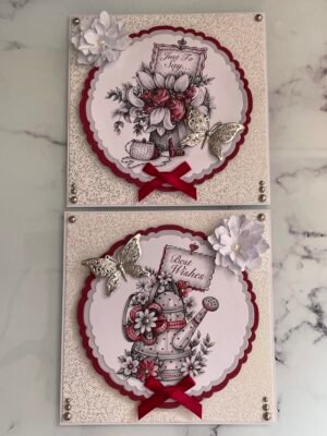 2 X 5X5" All Occasion 3D Handmade card Toppers FLORAL WISHES