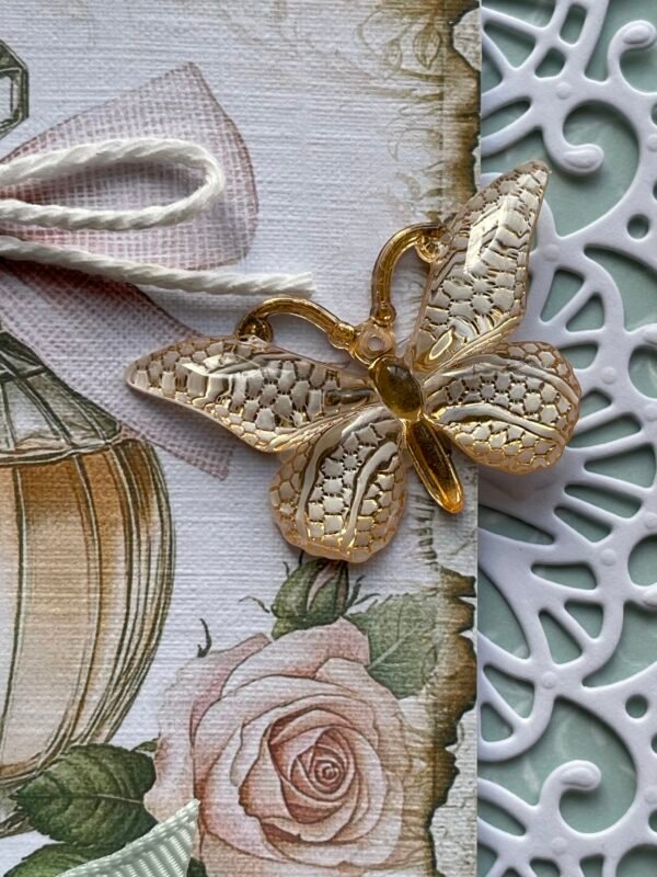 6x6" Handmade Card Topper VINTAGE PERFUME BOTTLE 'WITH LOVE' - Image 3
