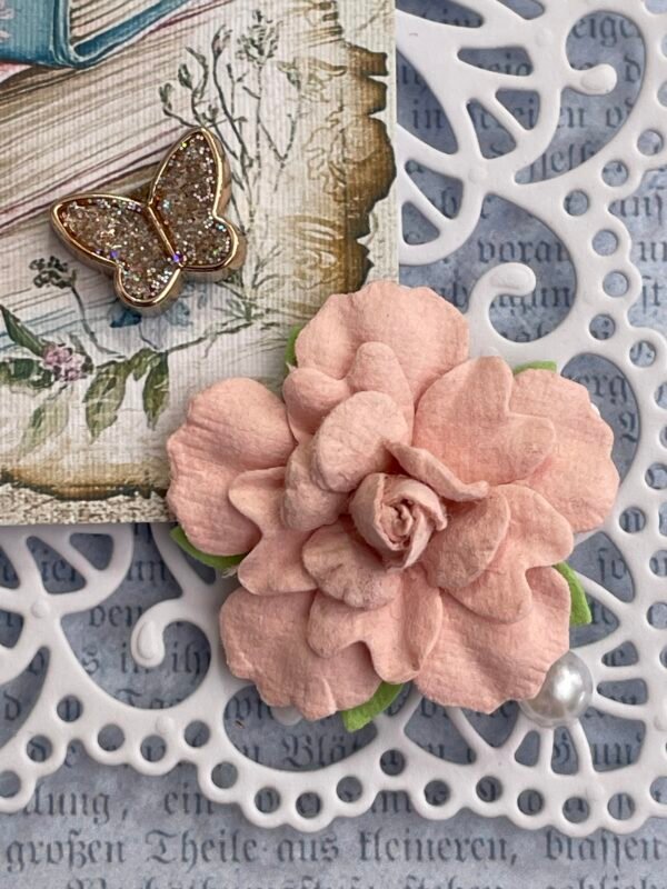 6x6" 3D Inspirational Shabby Handmade Card Topper BOOKS - Image 5