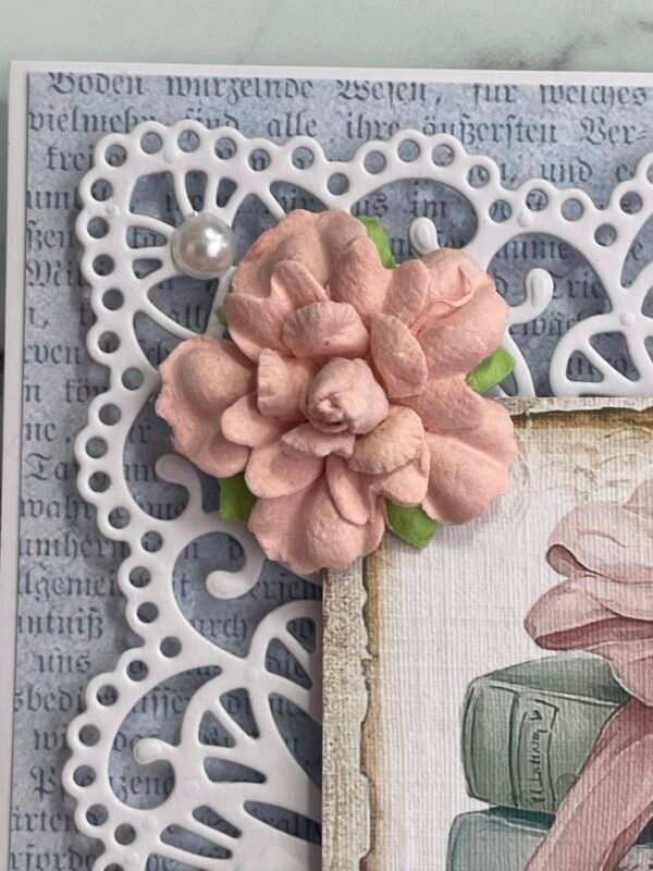 6x6" 3D Inspirational Shabby Handmade Card Topper BOOKS - Image 6