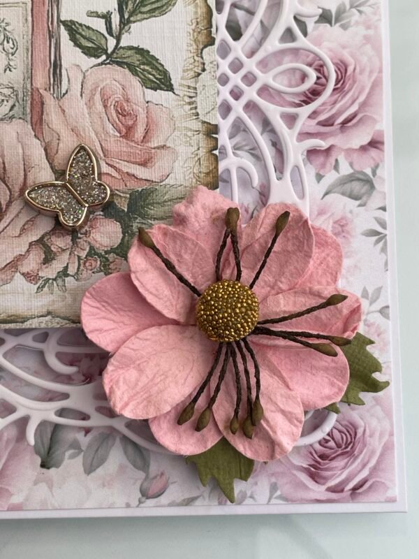 6x6" 3D Shabby Handmade Card Topper VINTAGE PERFUME BOTTLE BIRTHDAY WISHES - Image 3