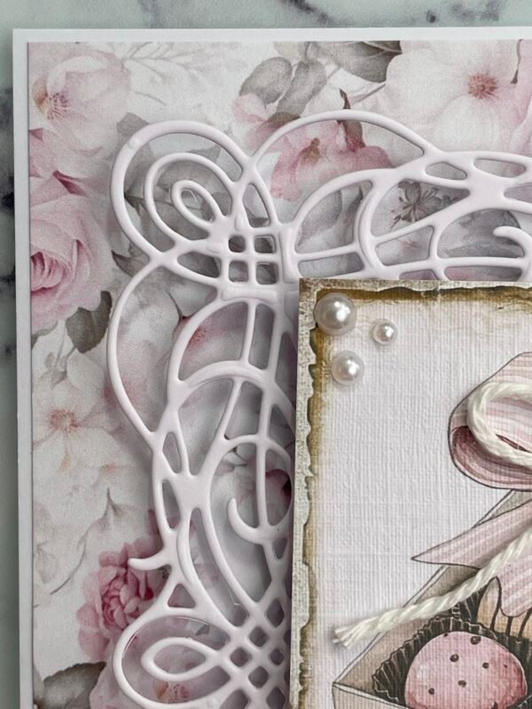 6x6" Luxury 3D Shabby Handmade Card Topper BOX OF CHOCOLATES - Image 7