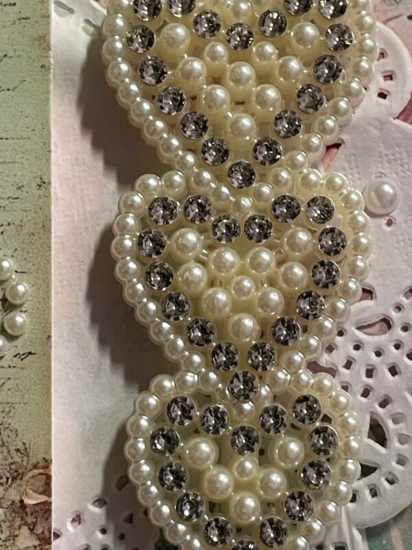 Luxury Floral Rose PEARL HEARTS - WITH LOVE - Greeting Card & Envelope - Image 2
