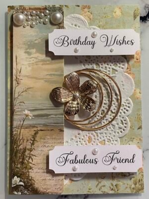 Luxury 3D Birthday Card & envelope FABULOUS FRIEND - Beach