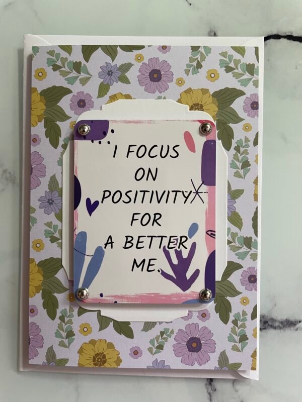 Lilac Floral 3D Card with Positive Verse and envelope. Size A6 - Image 2