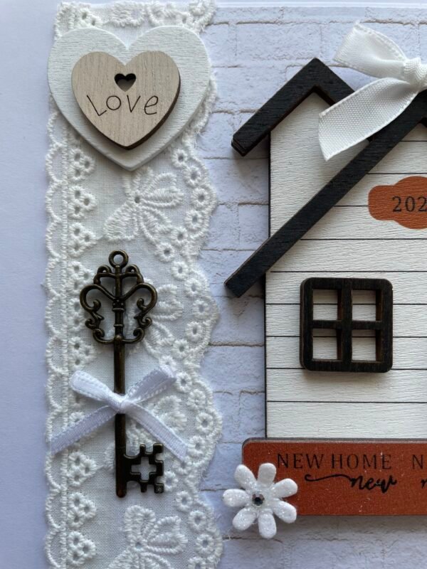6X6" Luxury Wooden Handmade Card Topper NEW HOME 2025 - Image 2