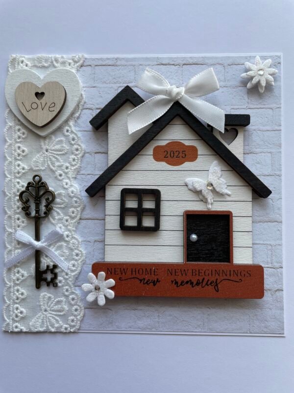 6X6" Luxury Wooden Handmade Card Topper NEW HOME 2025 - Image 5