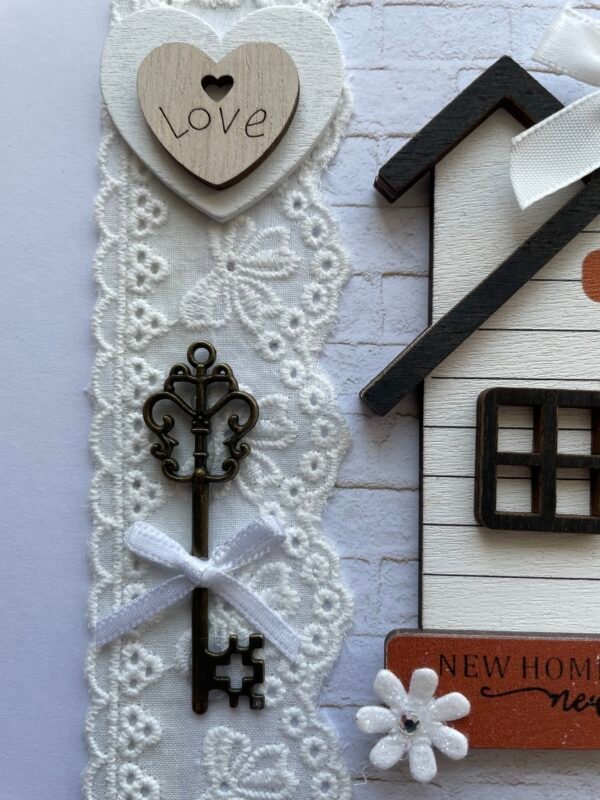 6X6" Luxury Wooden Handmade Card Topper NEW HOME 2025 - Image 3