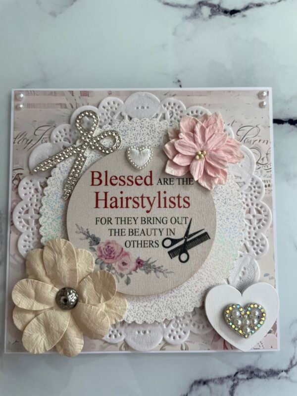 6x6" Luxury Shabby Handmade Card Topper HAIRDRESSER - HAIR STYLIST - Image 8