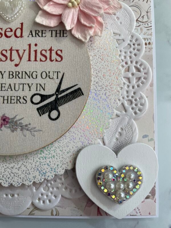 6x6" Luxury Shabby Handmade Card Topper HAIRDRESSER - HAIR STYLIST - Image 4