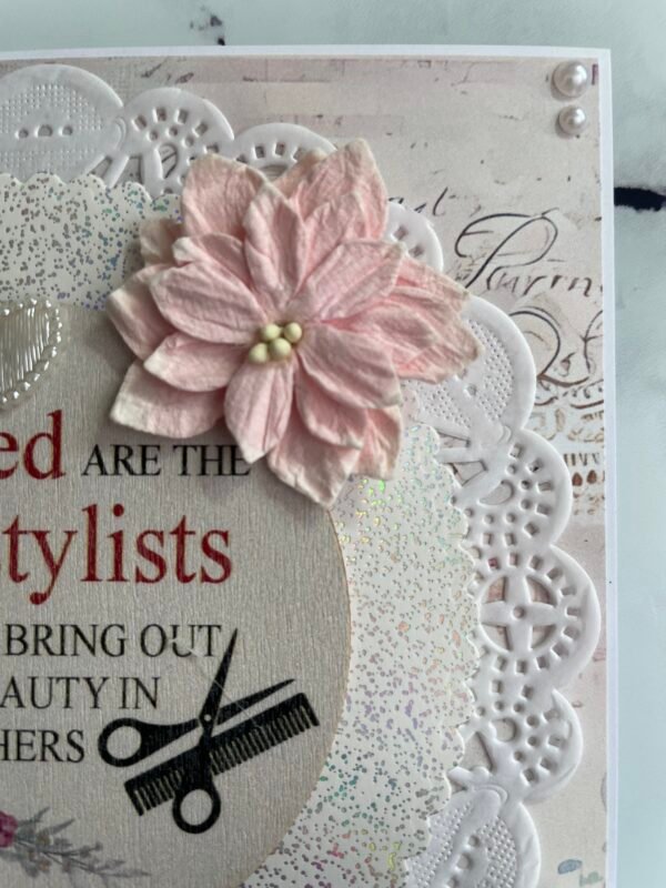 6x6" Luxury Shabby Handmade Card Topper HAIRDRESSER - HAIR STYLIST - Image 5