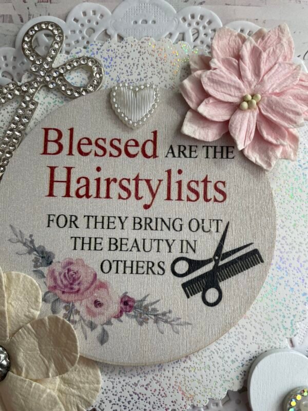 6x6" Luxury Shabby Handmade Card Topper HAIRDRESSER - HAIR STYLIST - Image 6