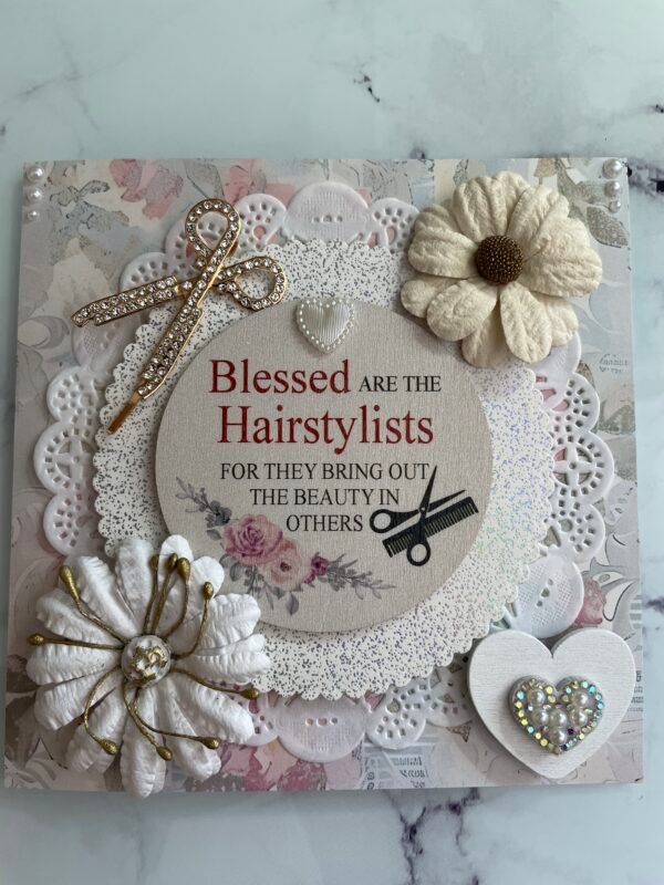 Large Luxury Handmade Card & Envelope - HAIRDRESSER - HAIR STYLIST