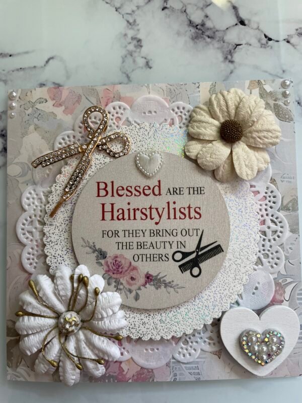 Large Luxury Handmade Card & Envelope - HAIRDRESSER - HAIR STYLIST - Image 9