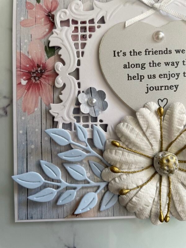 6X6" Luxury Distressed Handmade Card Topper - BIRTHDAY & FRIENDSHIP - Image 5