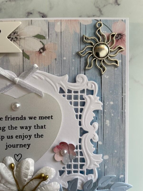 6X6" Luxury Distressed Handmade Card Topper - BIRTHDAY & FRIENDSHIP - Image 3
