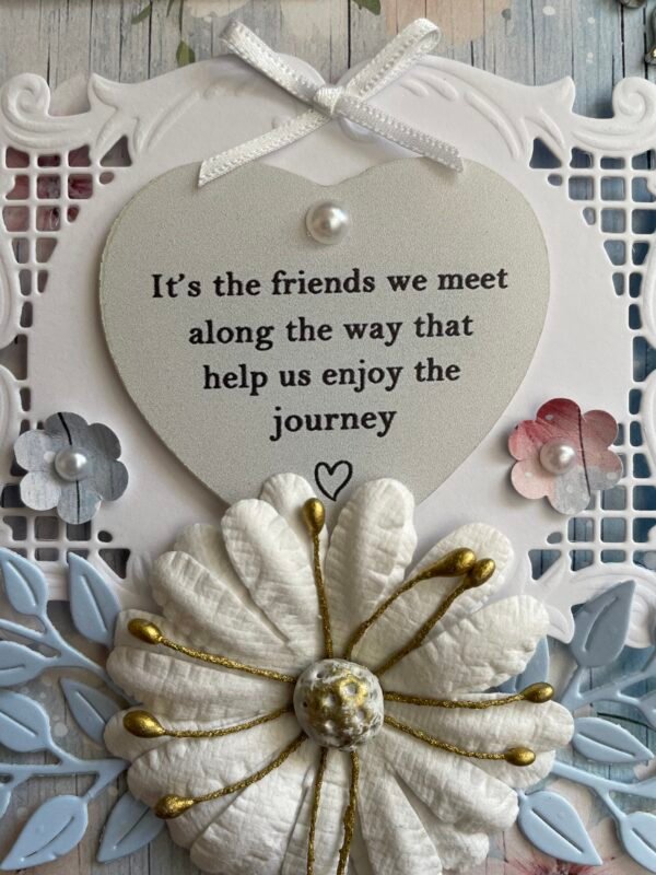 6X6" Luxury Distressed Handmade Card Topper - BIRTHDAY & FRIENDSHIP - Image 2