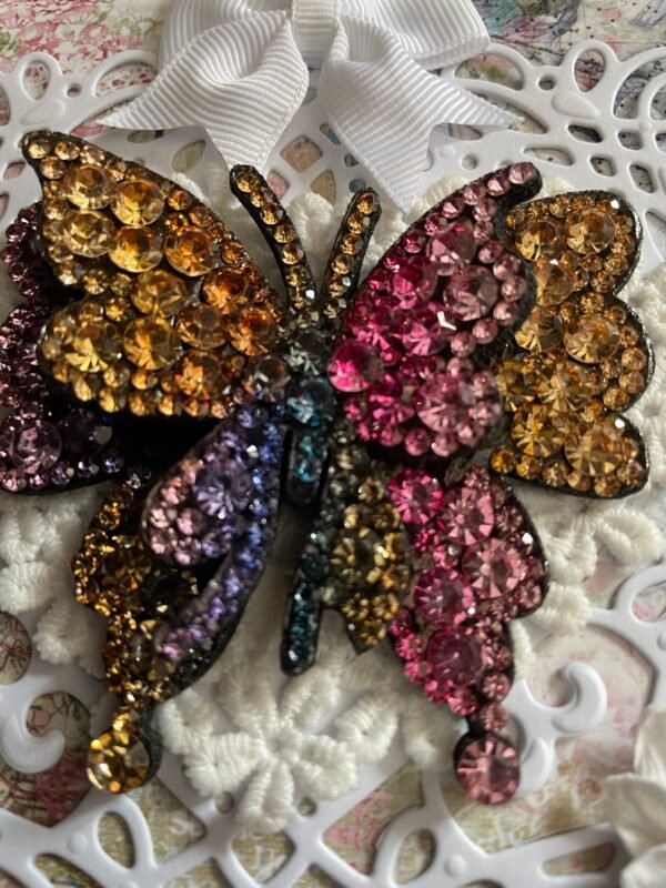 6x6" Luxury 3D Handmade Card Topper - JEWEL GEMSTONE BUTTERFLY - Image 2