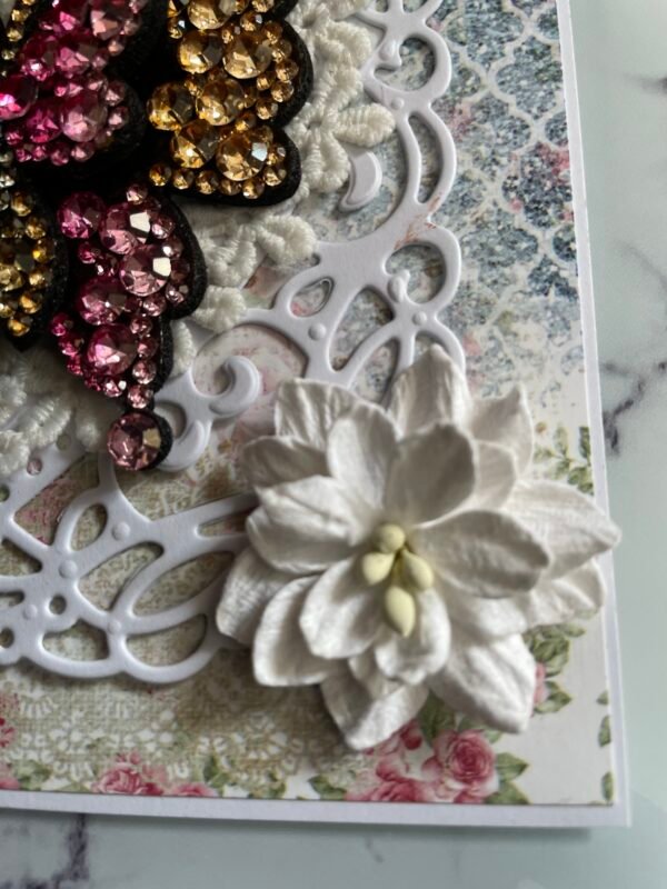 6x6" Luxury 3D Handmade Card Topper - JEWEL GEMSTONE BUTTERFLY - Image 5