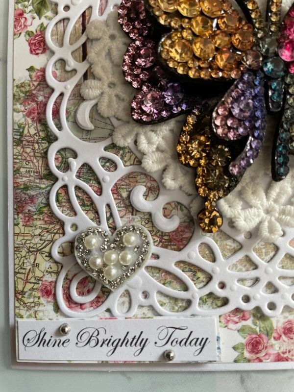 6x6" Luxury 3D Handmade Card Topper - JEWEL GEMSTONE BUTTERFLY - Image 4