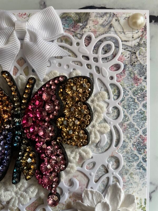 6x6" Luxury 3D Handmade Card Topper - JEWEL GEMSTONE BUTTERFLY - Image 7