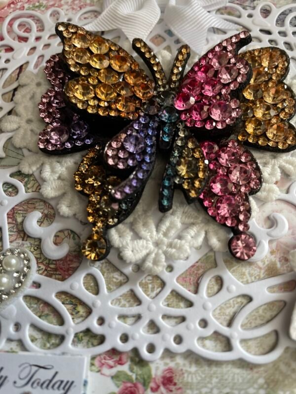 6x6" Luxury 3D Handmade Card Topper - JEWEL GEMSTONE BUTTERFLY - Image 8