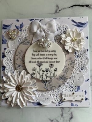 6x6" Luxury Handmade Floral Card Topper SYMPATHY COMFORT
