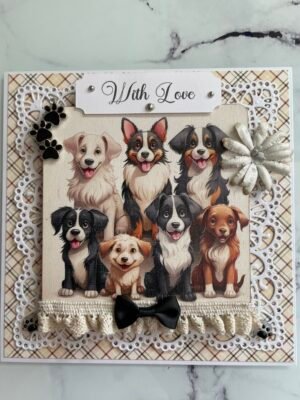 6x6" All Occasion Card Topper - DOGS - WITH LOVE