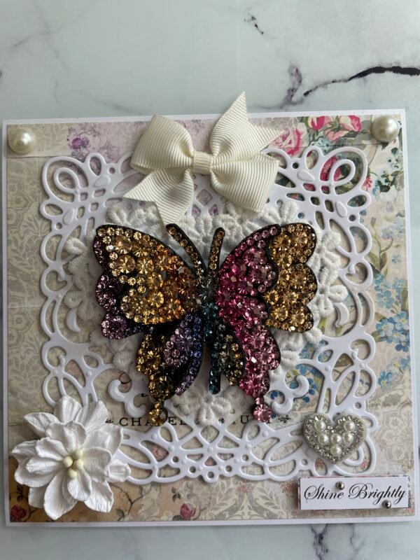 6x6" Luxury 3D Card Topper Sparkly Butterfly - SHINE BRIGHTLY - Image 8