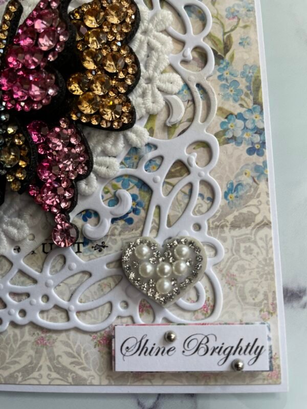 6x6" Luxury 3D Card Topper Sparkly Butterfly - SHINE BRIGHTLY - Image 3