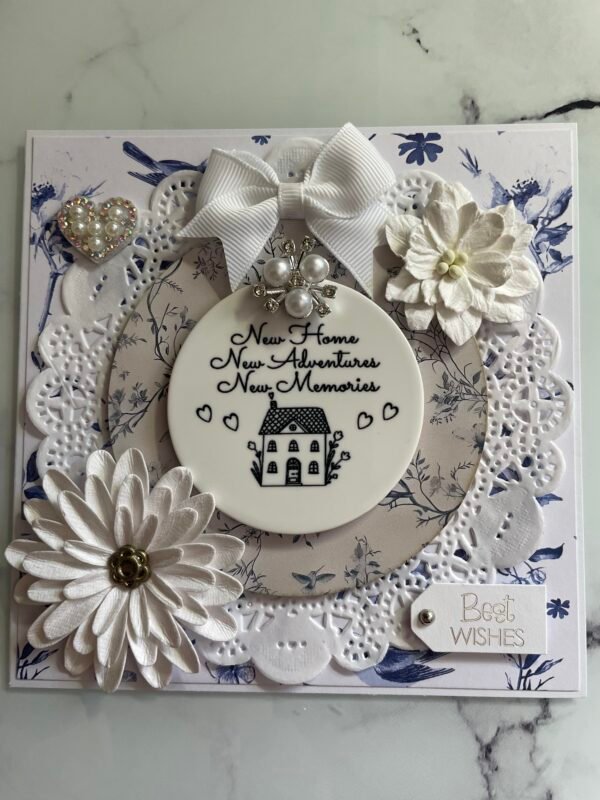 6x6" NEW HOME Luxury 3D Handmade Card Topper & Sentiment Verse
