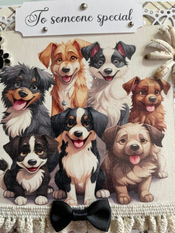 6x6" Luxury Handmade Card Topper - Dogs - TO SOMEONE SPECIAL - Image 2