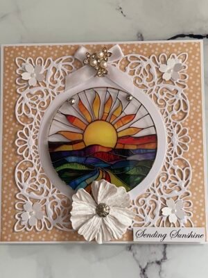6x6" 3D Handmade All Occasion Colourful Card Topper - SENDING SUNSHINE