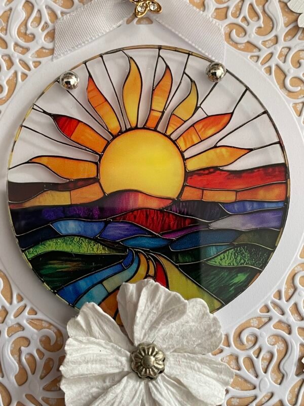 6x6" 3D Handmade All Occasion Colourful Card Topper - SENDING SUNSHINE - Image 2