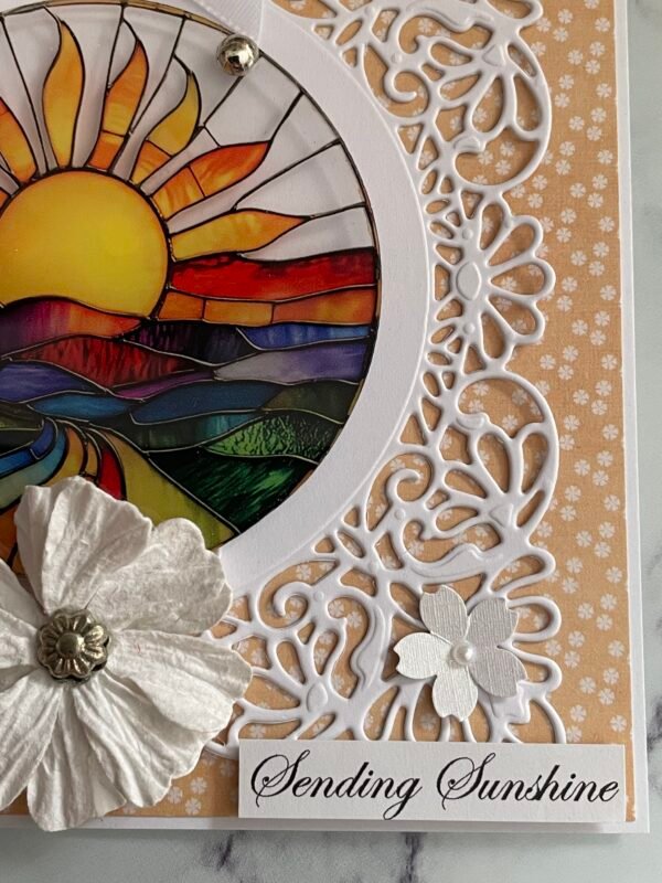 6x6" 3D Handmade All Occasion Colourful Card Topper - SENDING SUNSHINE - Image 3
