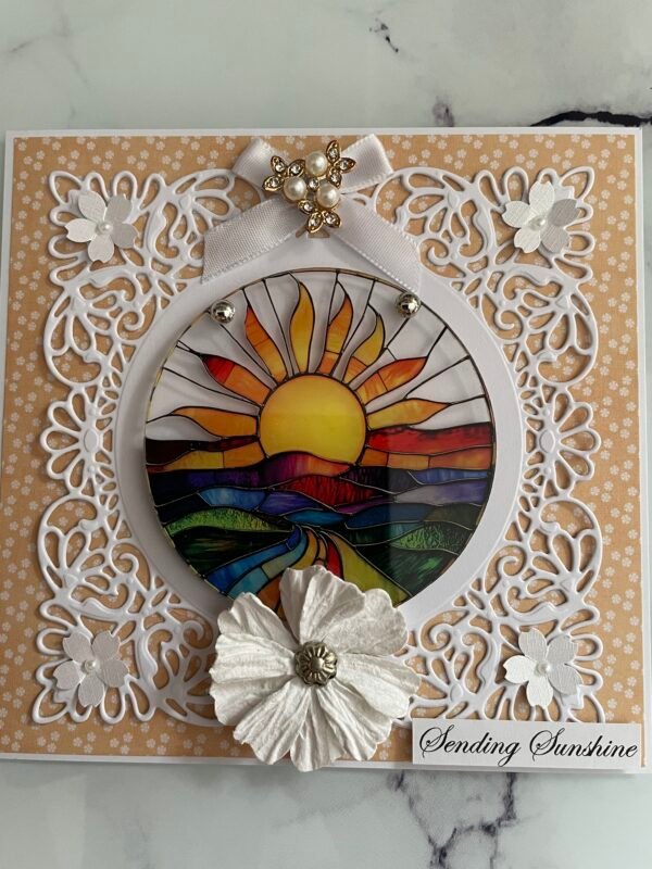 6x6" 3D Handmade All Occasion Colourful Card Topper - SENDING SUNSHINE - Image 5