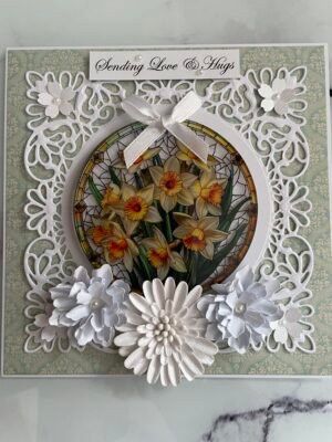 6x6" Luxury 3D Handmade Card Topper DAFFODIL DELIGHT