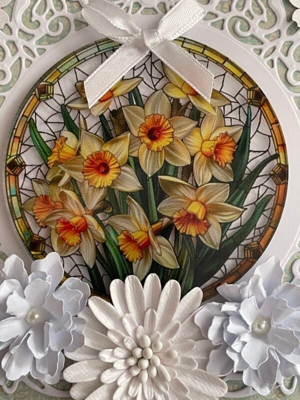 6x6" Luxury 3D Handmade Card Topper DAFFODIL DELIGHT - Image 2