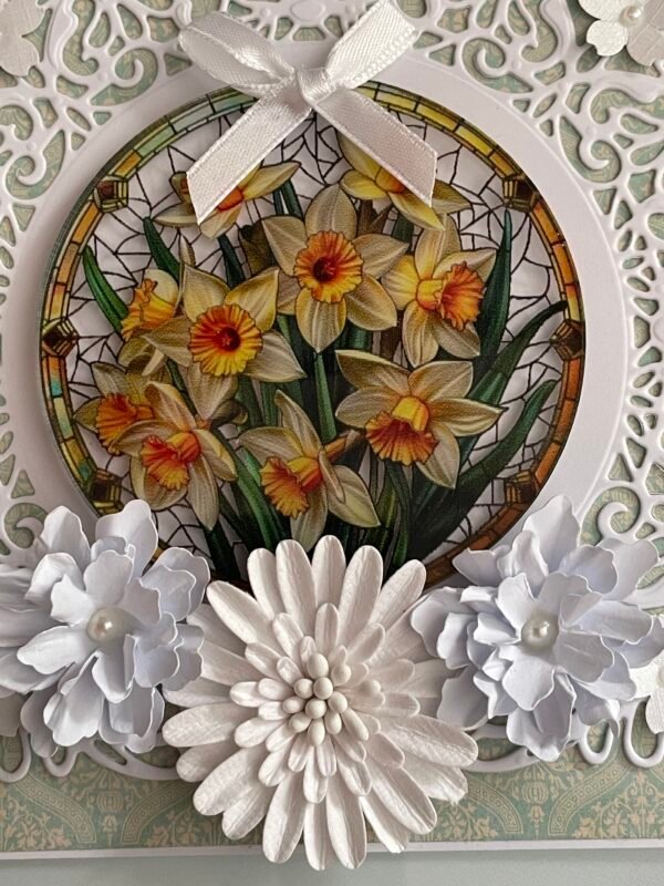 6x6" Luxury 3D Handmade Card Topper DAFFODIL DELIGHT - Image 3