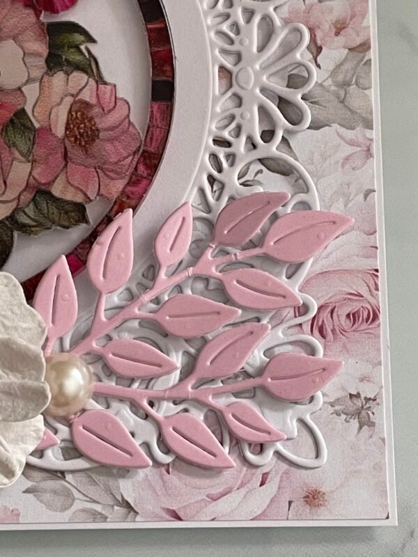 6x6" Luxury 3D Handmade Birthday Card Topper FLORAL PINK & BUTTERFLY - Image 6